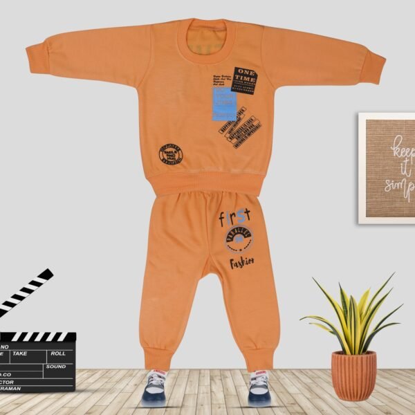 Top - Pyjama Set Thermal For Baby Boys & Baby Girls (Orange, Pack of 1)
