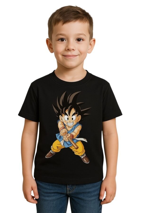 Black Goku Anime Print Tshirt for boys and girls kid Half Sleeve Tshirt (Pack of 1)