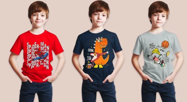 Boys & Girls Casual Graphics Print T-Shirt(Pack of 3)