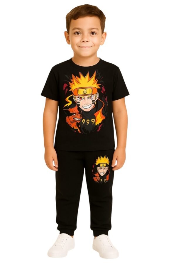 Naruto T shirt & Pajama Set For Kids Boys, Anime Co-ord Set For Kids, Anime Print Tshirt and Pajamas Set